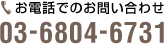 お電話でのお問い合わせ　03-6804-6731